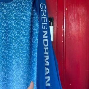 Greg Norman Long Sleeve Breathable Shirt Norman Decal Fish Golf